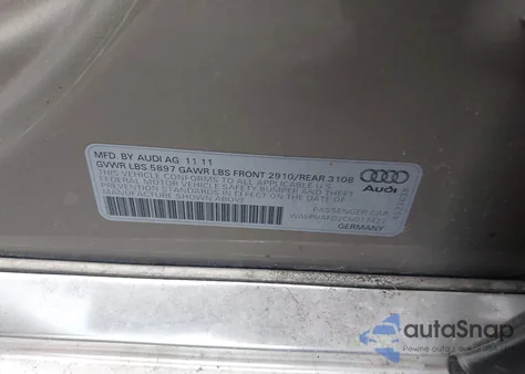 2012 Audi A8 L 4.2 from USA, damaged, VIN WAURVAFD2CN017427